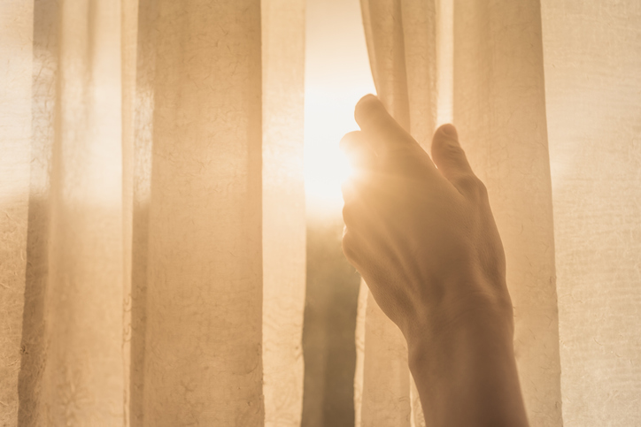 Blackout curtains will prevent sun from waking you up.